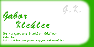 gabor klekler business card